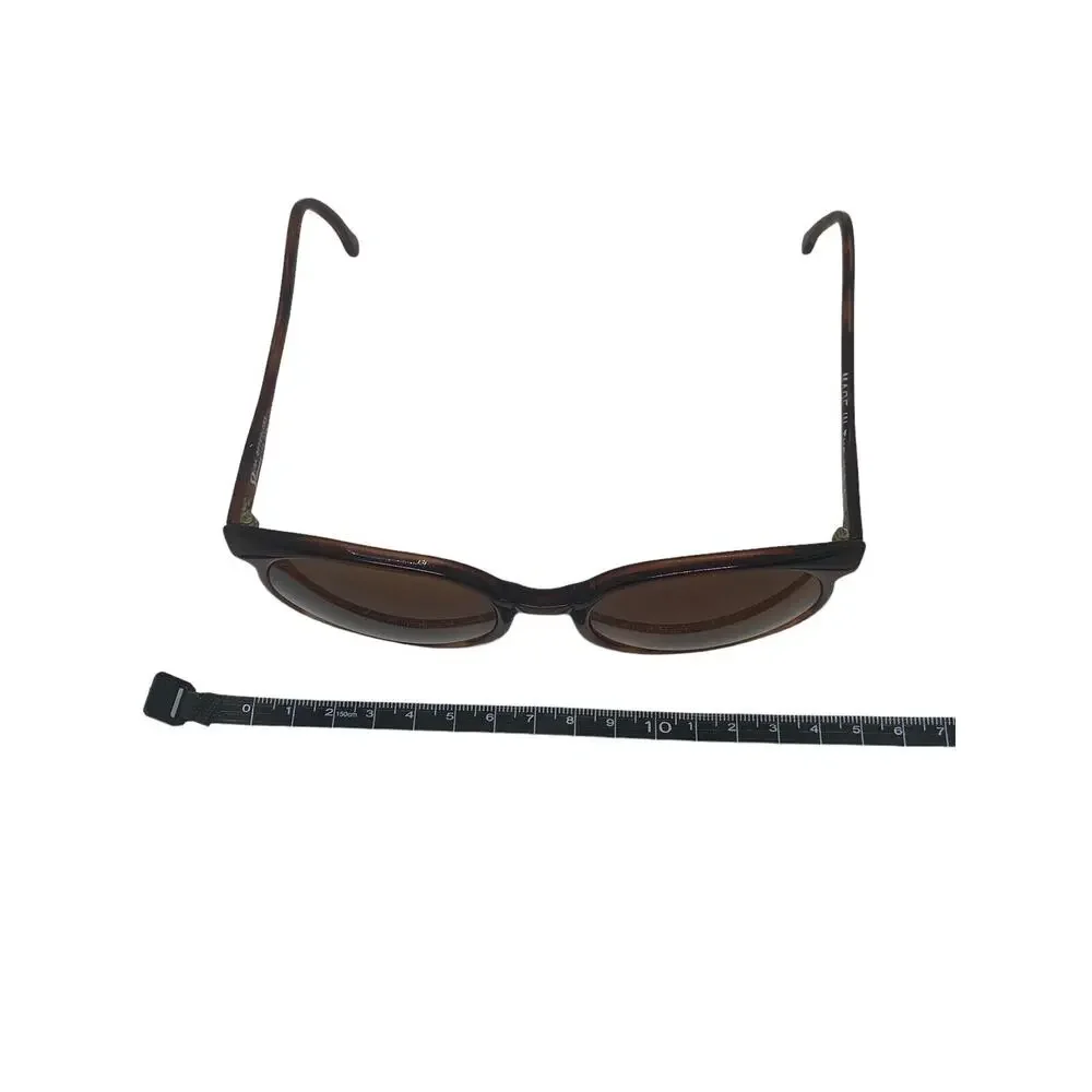 Vintage 1980s Pathway USA Opticolors 145 Demi Amber Round Horn Rimmed Sunglasses